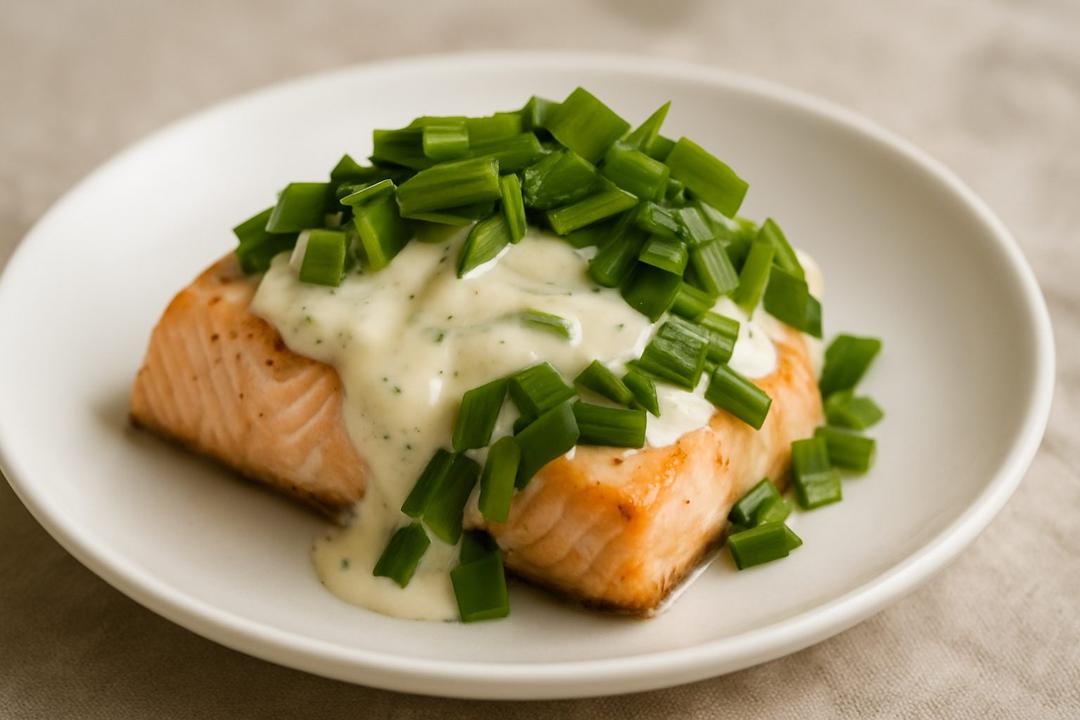 Baked Salmon Recipe (with Lime, Jalapeño, Chive & Sour Cream Sauce)