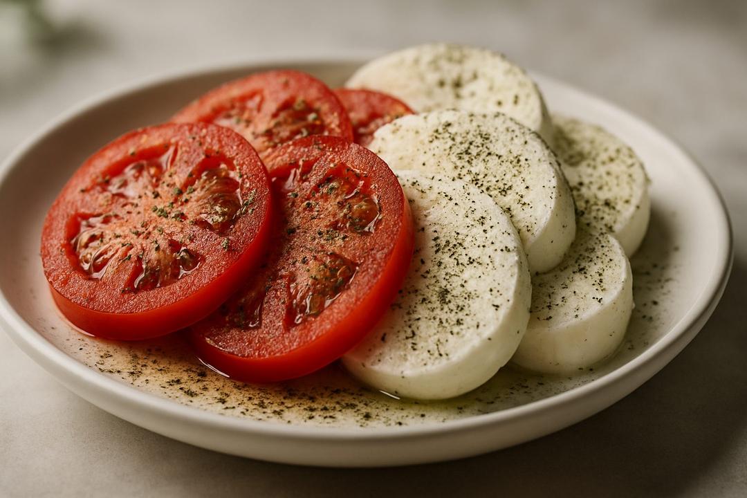 Caprese Salad Recipe (Tomato, Mozzarella, Basil)