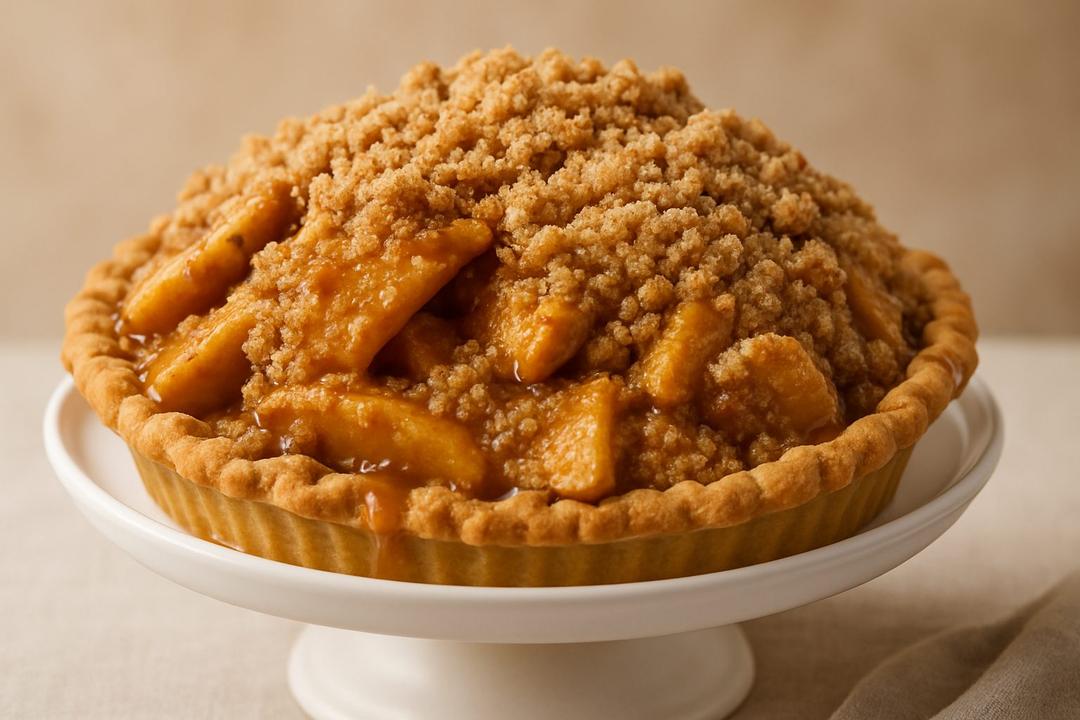 Caramel Apple Pie Recipe with Crunchy Crumb Topping