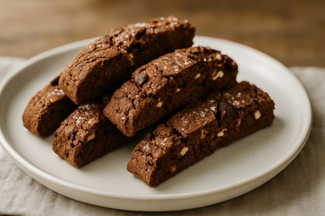 Çift Çikolata Parçalı Biscotti Tarifi (İtalyan Bisküvisi)