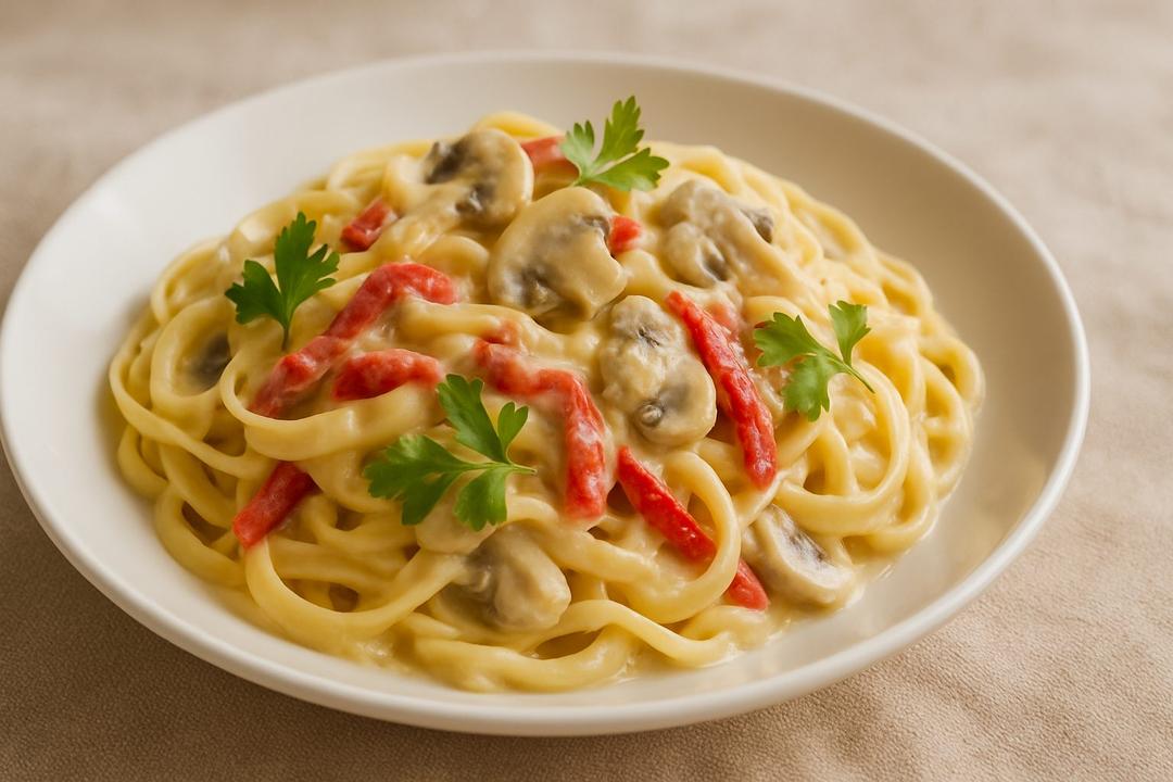 Creamy Mushroom Shrimp Pasta Recipe