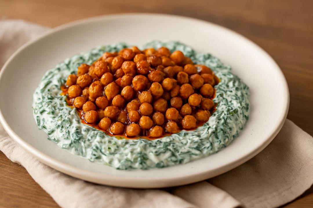 Crispy Chickpea Yogurt Swiss Chard Recipe (Easy Turkish Meze)