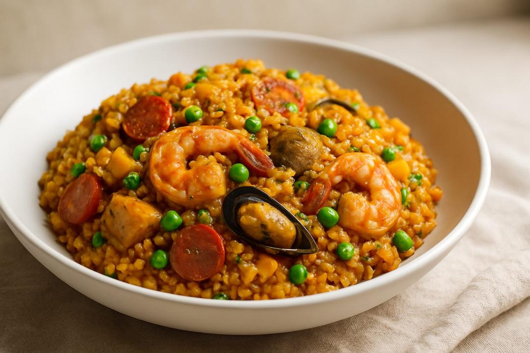 Deniz Mahsullü Tavuklu Paella Tarifi (8 Kişilik)