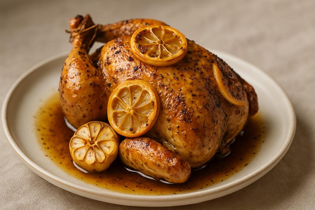 Fırında Limonlu Sarımsaklı Tavuk Tarifi