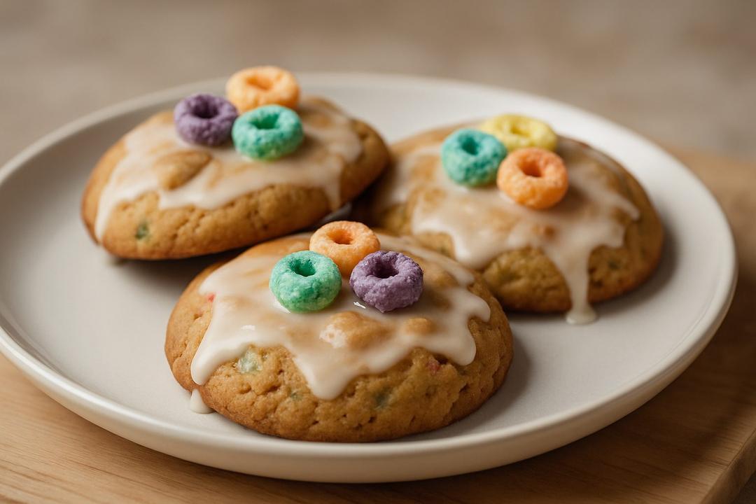 Fruit Loop Cookies Recipe with Orange Icing