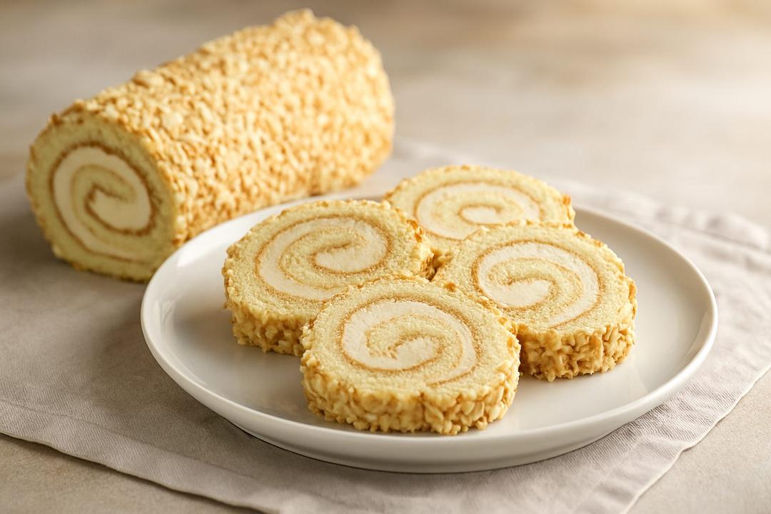 Green Tea Peanut Roll Cake Recipe