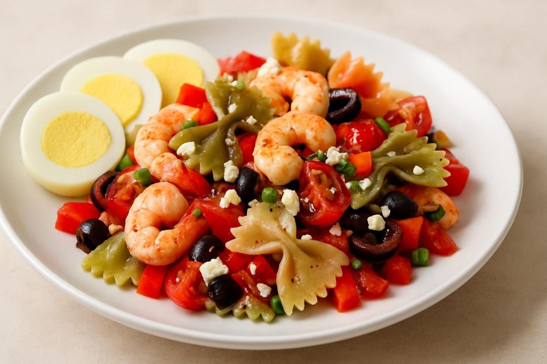 Karidesli ve Zeytinli Yunan Makarna Salatası Tarifi