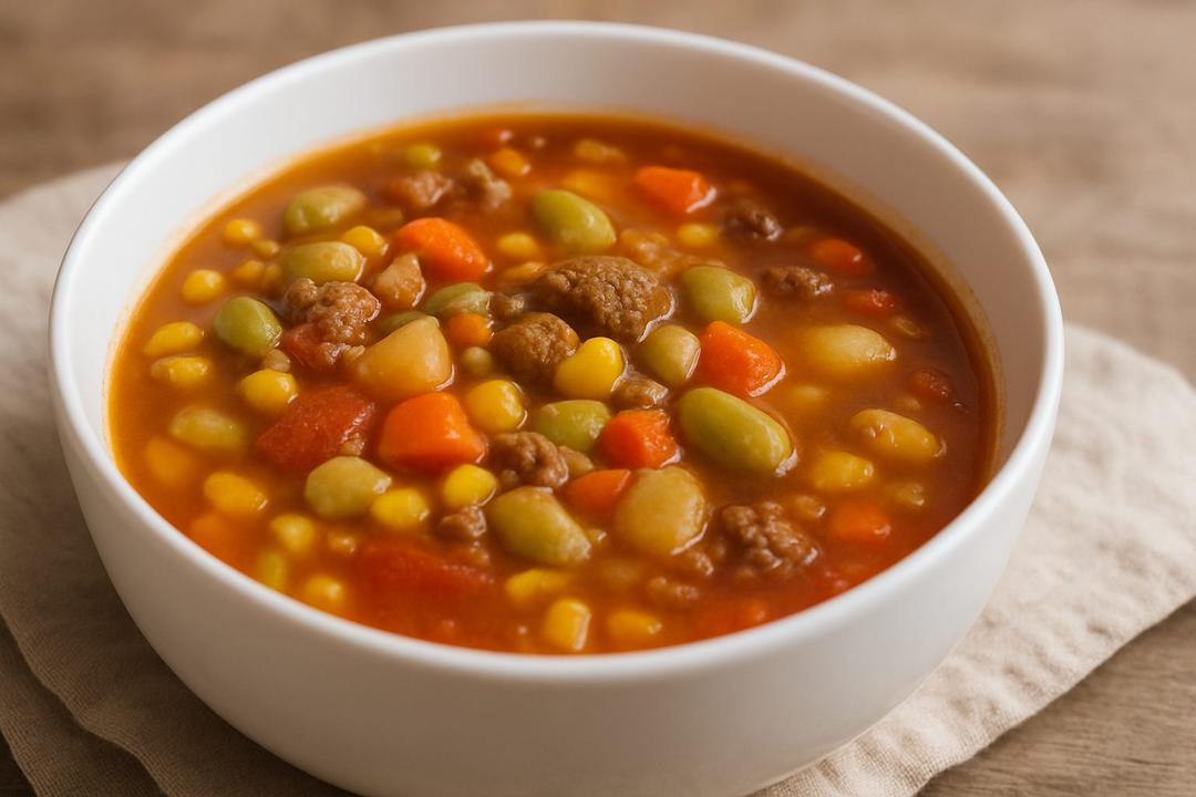 Kıymalı Sebze Çorbası Tarifi (Hamburger Etli)