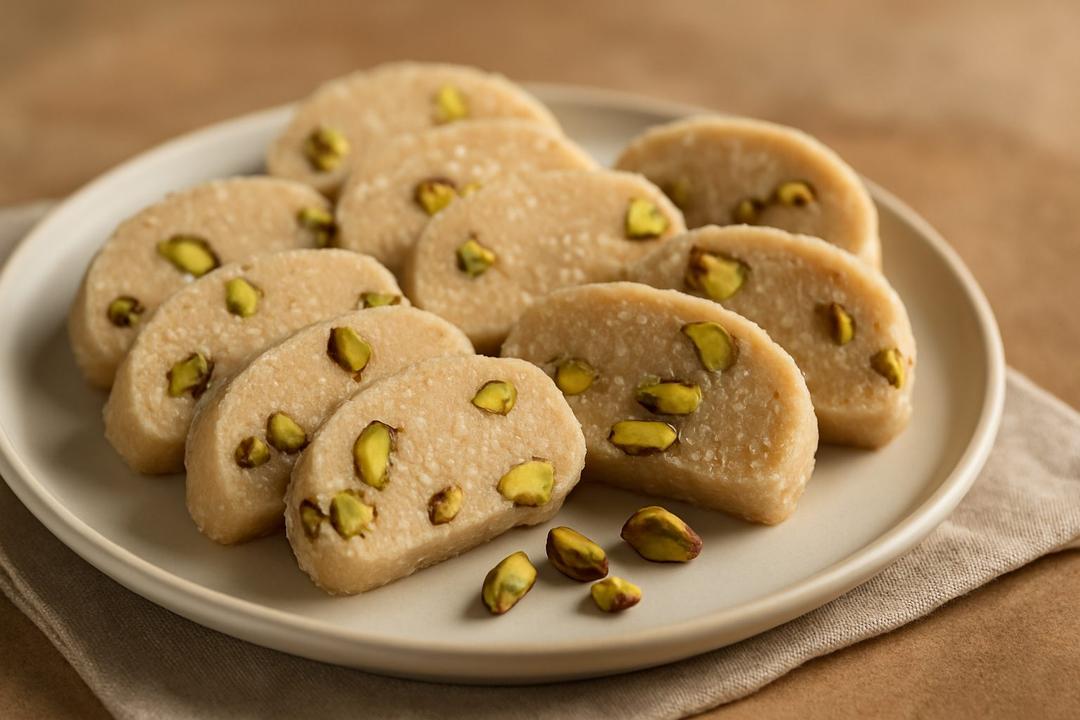 No-Bake Tahini Coconut Fit Halva Recipe (With Honey & Pistachios)