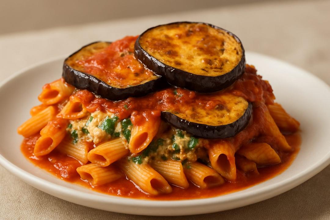 Patlıcanlı Ziti Parmesan Tarifi (Fırında Makarna)