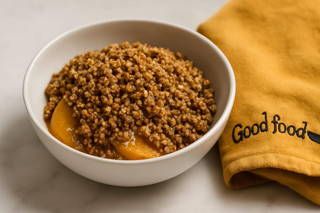 Peach Pecan Crisp Recipe (Easy Fruit Dessert)