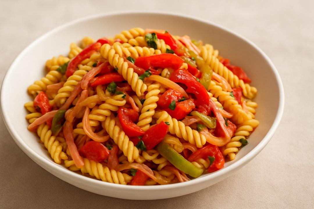 Penne Piperade Tarifi (Biberli Domates Soslu Makarna)
