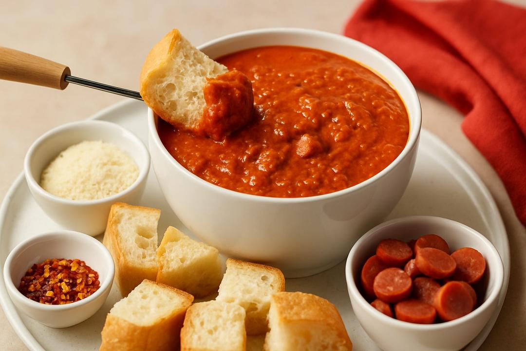 Pizza Fondue Recipe (Cheesy Beef Dip)