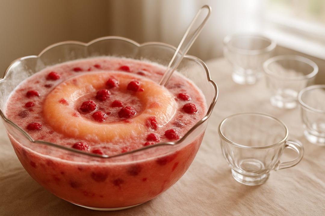 Raspberry Sherbet Punch Recipe (with Ginger Ale)