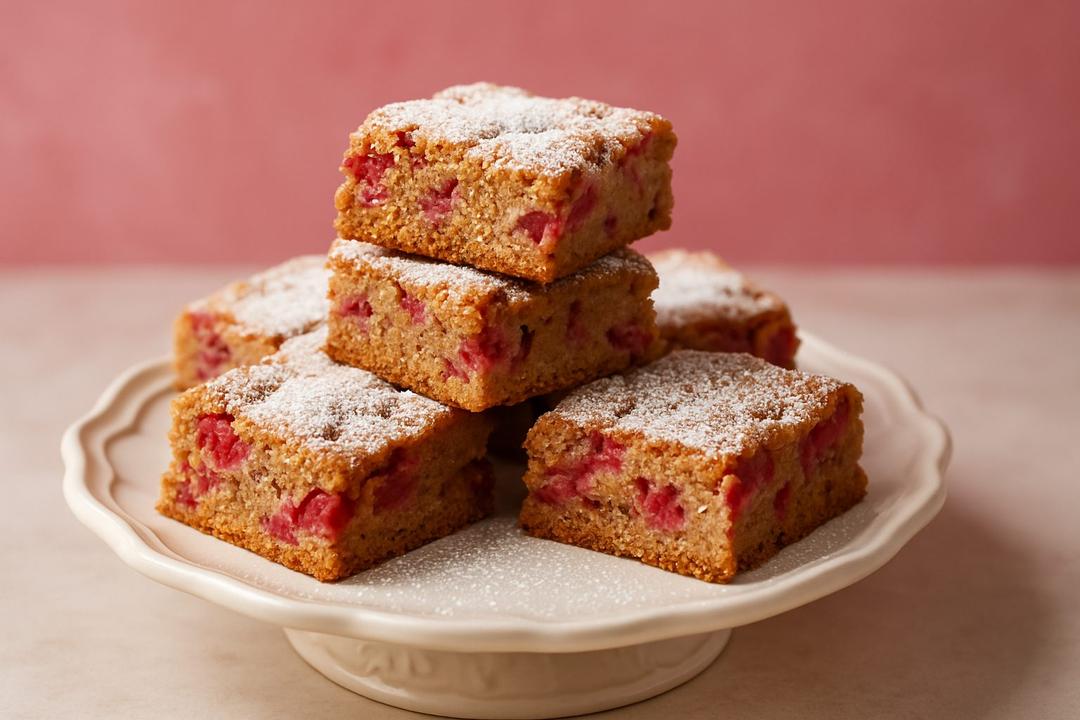 Raventli Bar Kurabiye Tarifi (Rhubarb Bites)