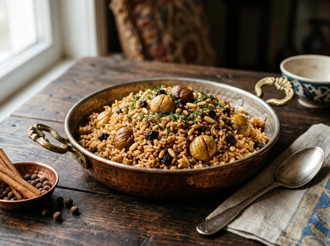 Kestaneli & Kuş Üzümlü Saray İç Pilavı Tarifi