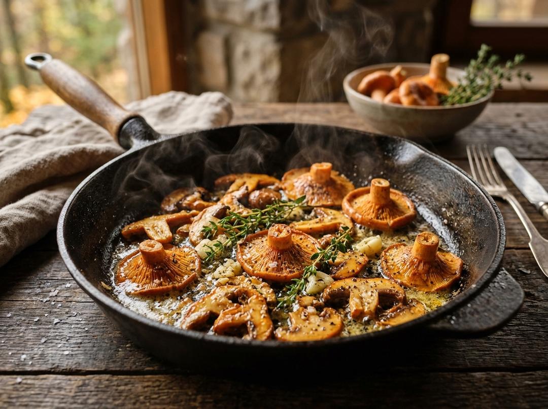 Sautéed Saffron Milk Cap Mushrooms in Farm Butter