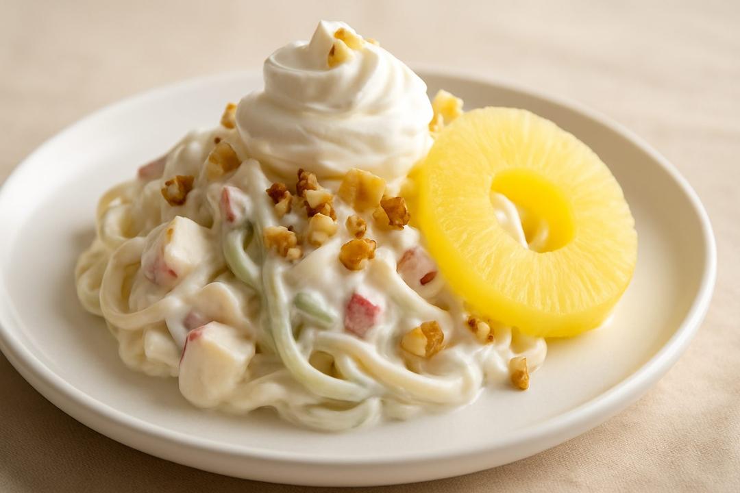 Spaghetti Fruit Salad Recipe (Pineapple & Apple)