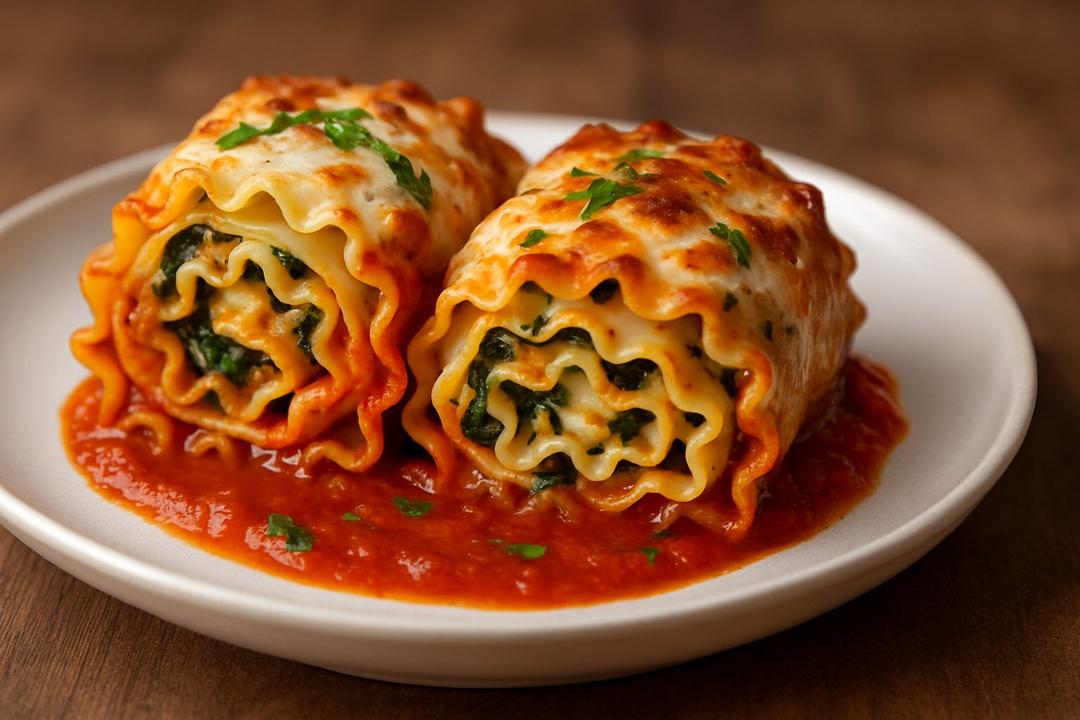 Spinach and Cheese Rolled Lasagna Recipe