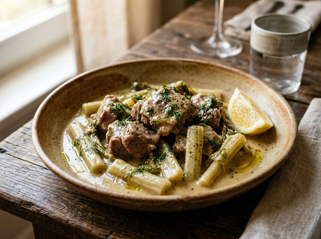 Şevketi Bostan with Seasoned Lamb Meat