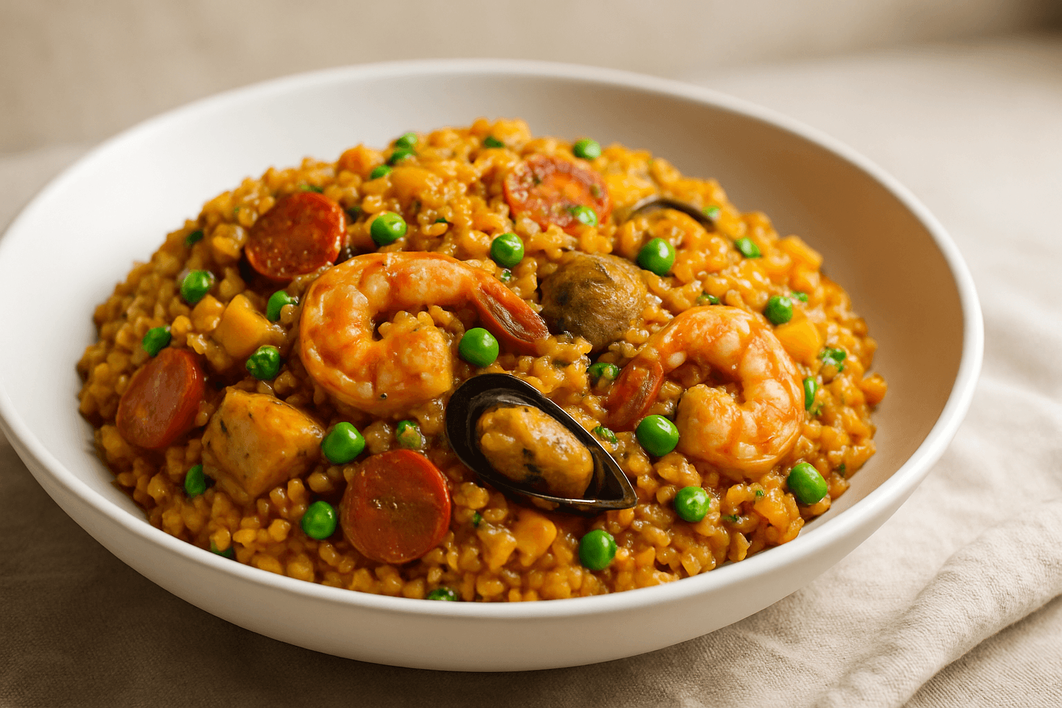 Seafood and Chicken Paella Recipe (Serves 8)